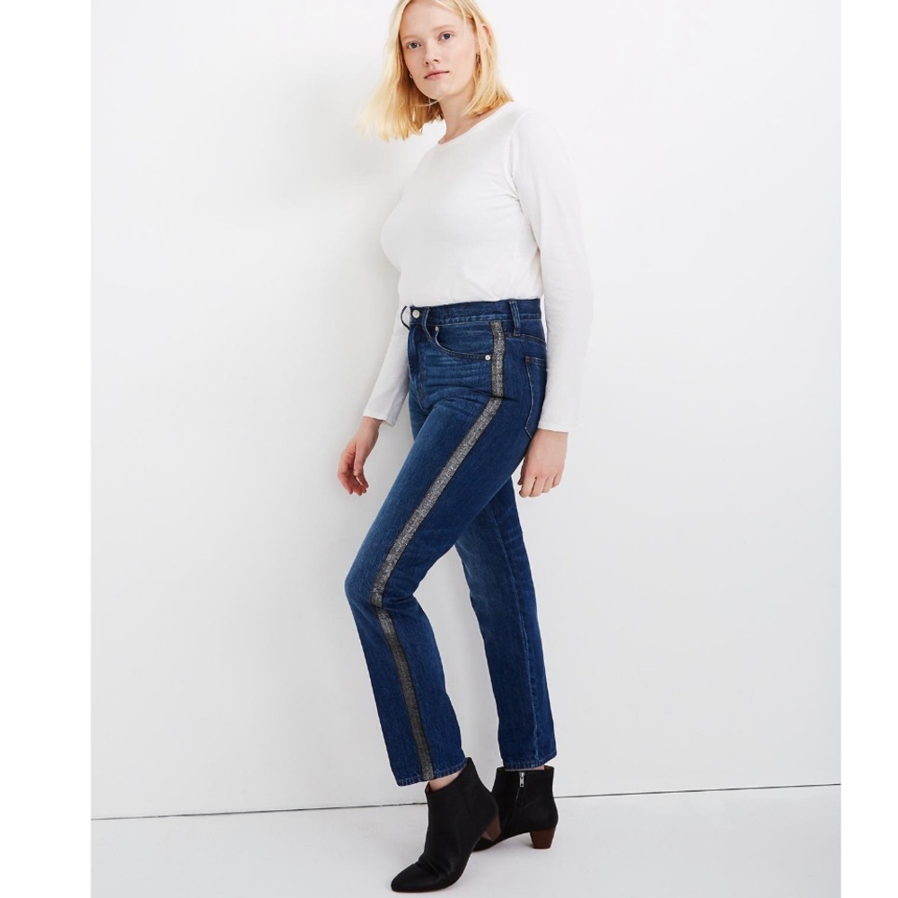 Madewell Perfect Vintage Jean: Metallic Tux Stripe